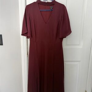 Ann Taylor Deep Red Midi Dress